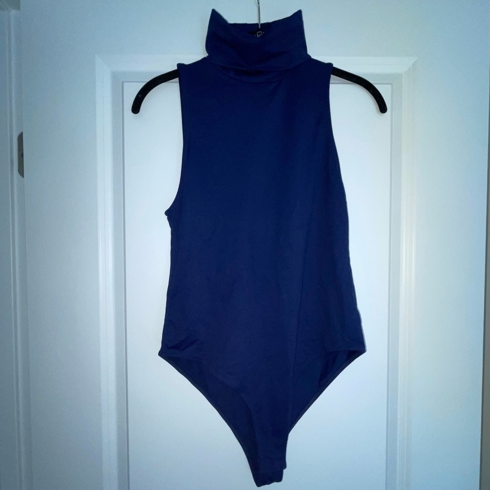 Zara bodysuit | Navy blue turtleneck tanktop Zara body suit with button closure
